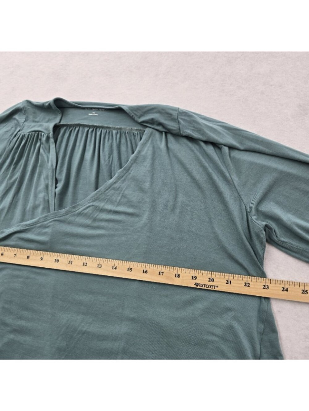 Soft Surroundings Open Front Cardigan Size 1X Draped Flowy Asymmetrical Stretch - Picture 5 of 6